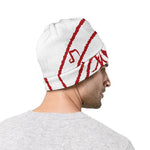Red Satanic Pentagram Symbol Print Beanie