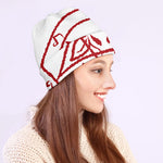 Red Satanic Pentagram Symbol Print Beanie