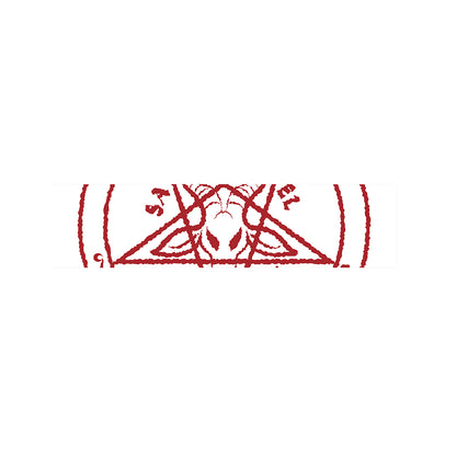 Red Satanic Pentagram Symbol Print Bed Runner