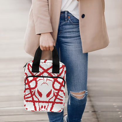 Red Satanic Pentagram Symbol Print Bible Tote Bag