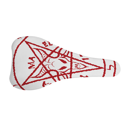 Red Satanic Pentagram Symbol Print Bicycle Seat Cover
