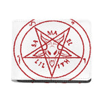 Red Satanic Pentagram Symbol Print Bifold Wallet