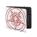 Red Satanic Pentagram Symbol Print Bifold Wallet
