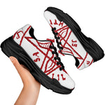 Red Satanic Pentagram Symbol Print Black Chunky Shoes