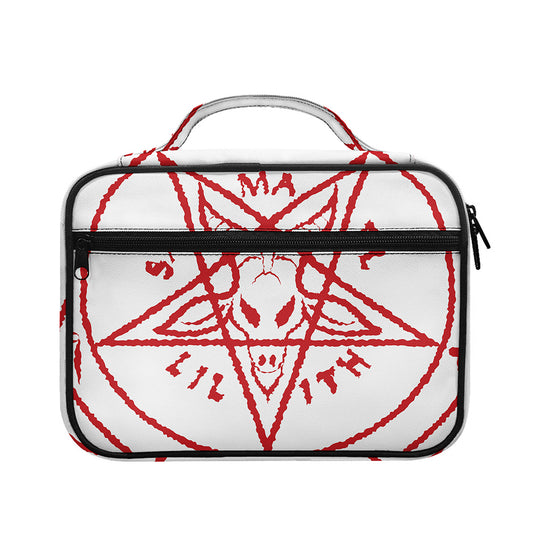 Red Satanic Pentagram Symbol Print Briefcase Bible Bag