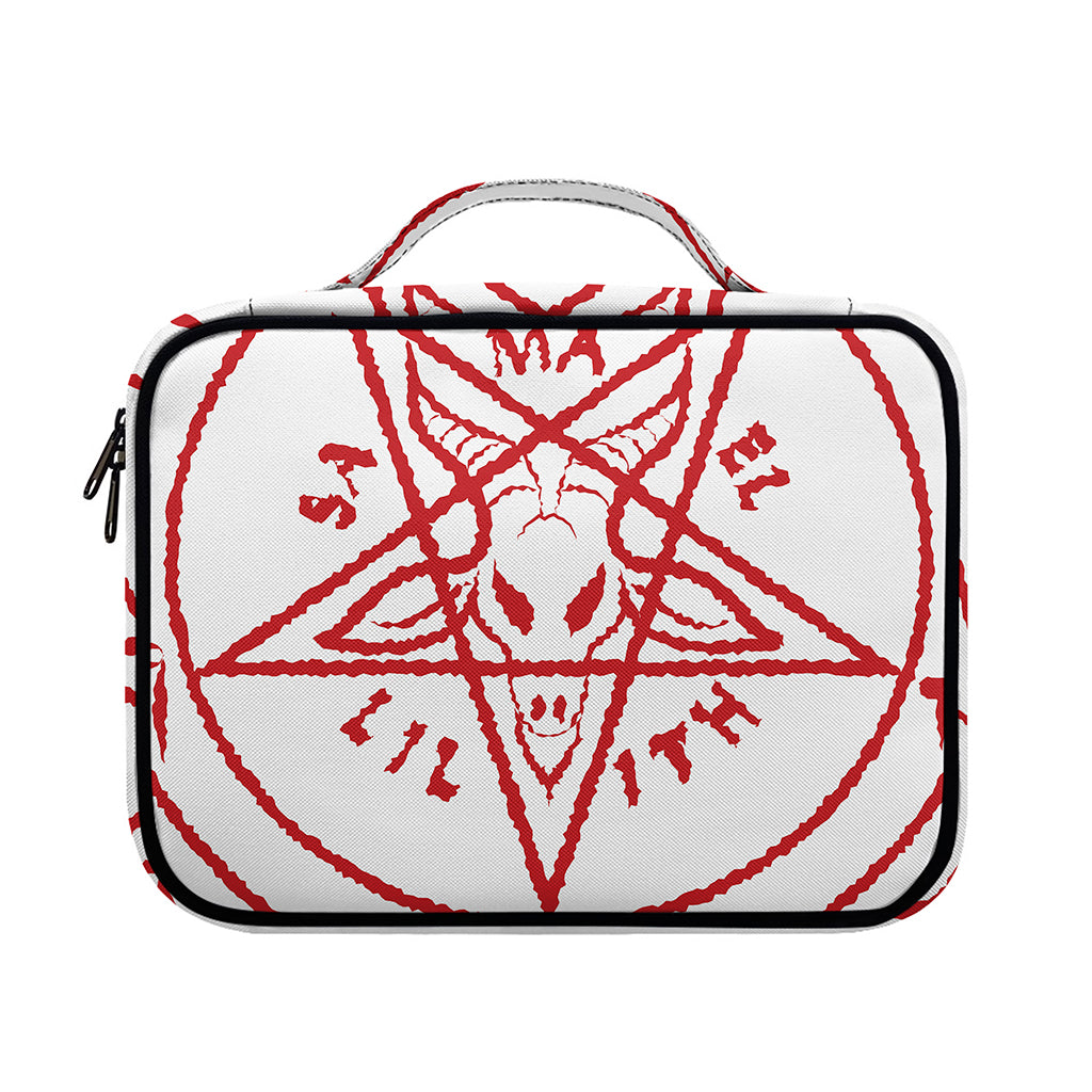Red Satanic Pentagram Symbol Print Briefcase Bible Bag