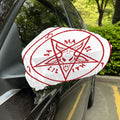 Red Satanic Pentagram Symbol Print Car Side Mirror Covers