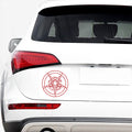Red Satanic Pentagram Symbol Print Car Sticker
