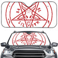Red Satanic Pentagram Symbol Print Car Windshield Sun Shade
