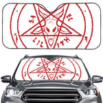Red Satanic Pentagram Symbol Print Car Windshield Sun Shade