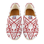 Red Satanic Pentagram Symbol Print Casual Shoes