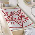 Red Satanic Pentagram Symbol Print Changing Pad Cover