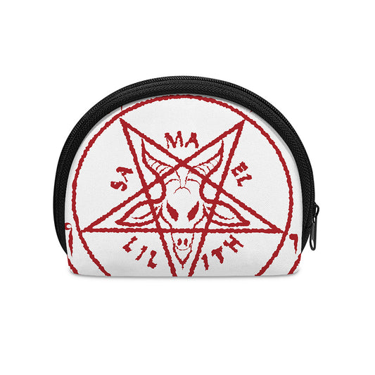 Red Satanic Pentagram Symbol Print Coin Purse