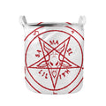 Red Satanic Pentagram Symbol Print Collapsible Laundry Basket