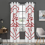 Red Satanic Pentagram Symbol Print Curtain