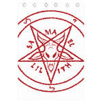 Red Satanic Pentagram Symbol Print Curtain