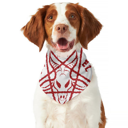 Red Satanic Pentagram Symbol Print Dog Bandana
