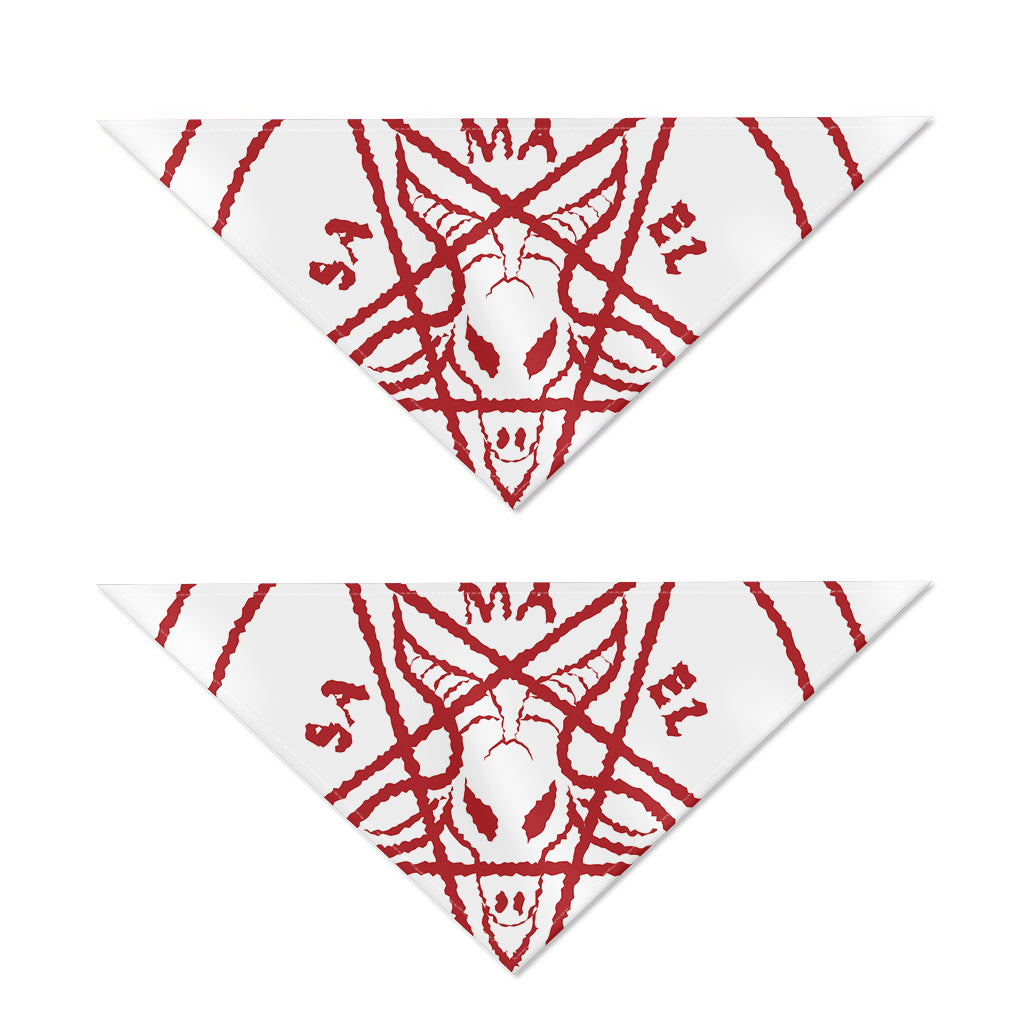 Red Satanic Pentagram Symbol Print Dog Bandana
