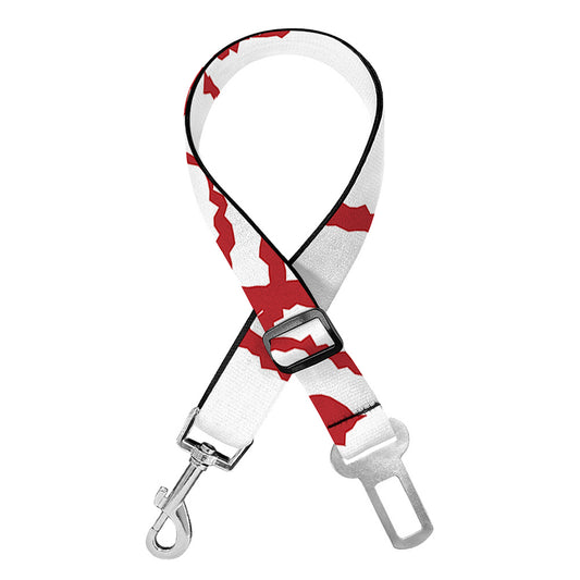 Red Satanic Pentagram Symbol Print Dog Seat Belt
