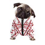 Red Satanic Pentagram Symbol Print Dog Zip Up Jacket