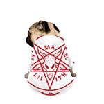 Red Satanic Pentagram Symbol Print Dog Zip Up Jacket