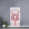 Red Satanic Pentagram Symbol Print Door Sticker