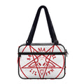 Red Satanic Pentagram Symbol Print Double Strap Bible Bag
