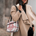 Red Satanic Pentagram Symbol Print Double Strap Bible Bag