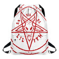 Red Satanic Pentagram Symbol Print Drawstring Backpack