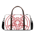 Red Satanic Pentagram Symbol Print Duffel Bag