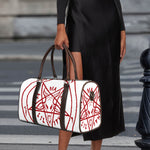 Red Satanic Pentagram Symbol Print Duffle Bag