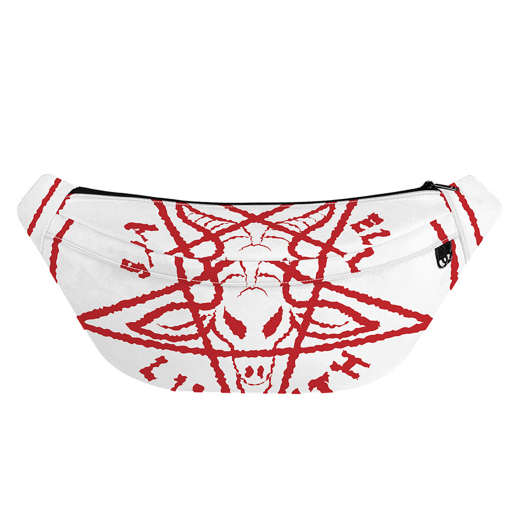 Red Satanic Pentagram Symbol Print Fanny Pack