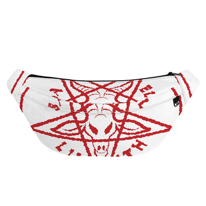 Red Satanic Pentagram Symbol Print Fanny Pack