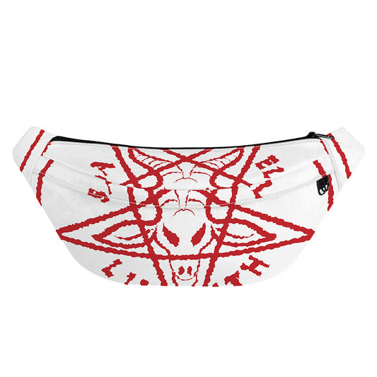 Red Satanic Pentagram Symbol Print Fanny Pack
