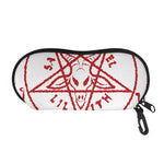 Red Satanic Pentagram Symbol Print Glasses Case