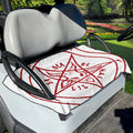 Red Satanic Pentagram Symbol Print Golf Cart Seat Cover