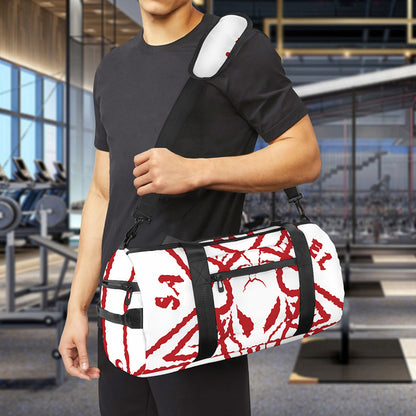 Red Satanic Pentagram Symbol Print Gym Bag