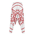 Red Satanic Pentagram Symbol Print Hammer Pants