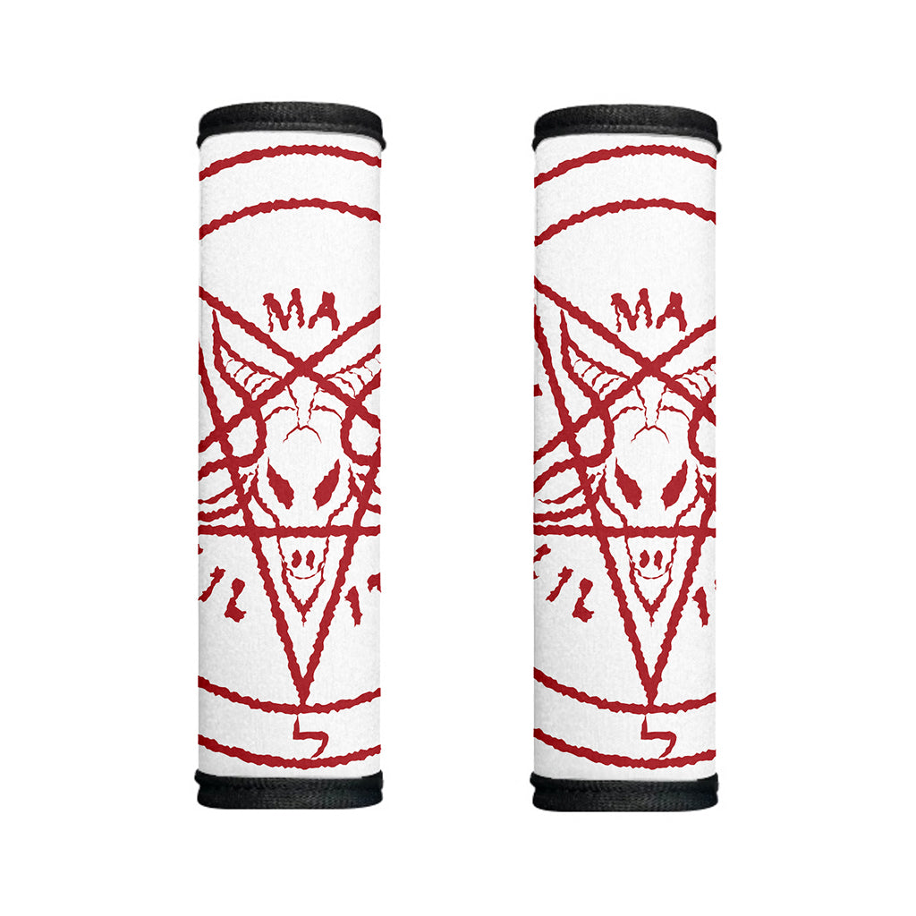 Red Satanic Pentagram Symbol Print Handle Covers