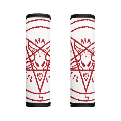 Red Satanic Pentagram Symbol Print Handle Covers
