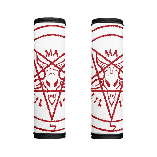 Red Satanic Pentagram Symbol Print Handle Covers