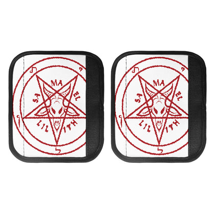 Red Satanic Pentagram Symbol Print Handle Covers