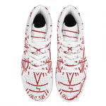 Red Satanic Pentagram Symbol Print High Top Leather Sneakers