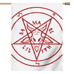 Red Satanic Pentagram Symbol Print House Flag