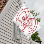 Red Satanic Pentagram Symbol Print House Flag