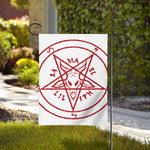 Red Satanic Pentagram Symbol Print House Flag