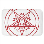 Red Satanic Pentagram Symbol Print Indoor Door Mat