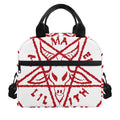 Red Satanic Pentagram Symbol Print Insulated Lunch Bag