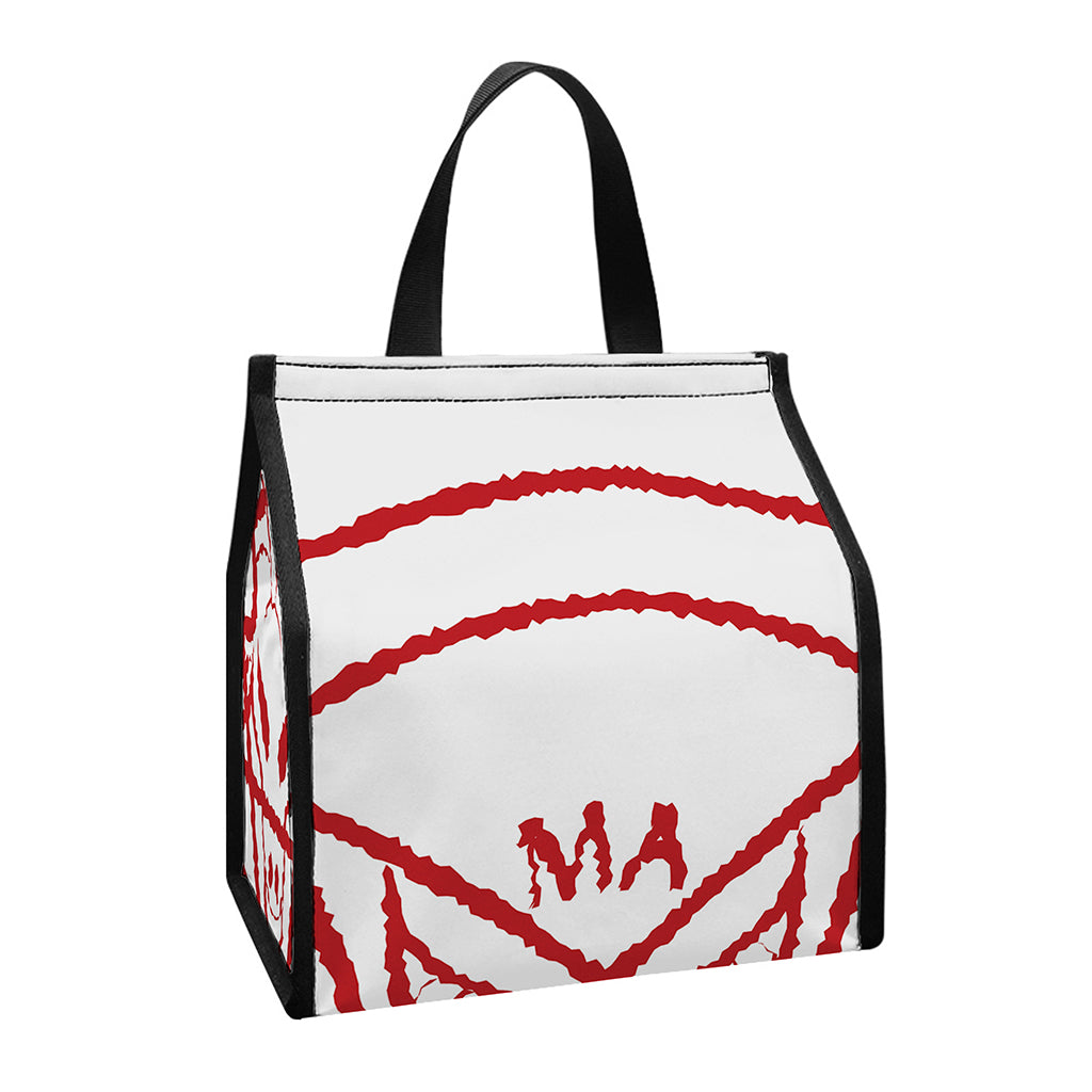 Red Satanic Pentagram Symbol Print Insulated Lunch Tote