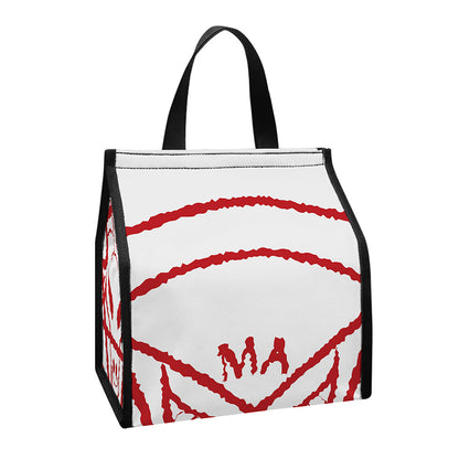 Red Satanic Pentagram Symbol Print Insulated Lunch Tote